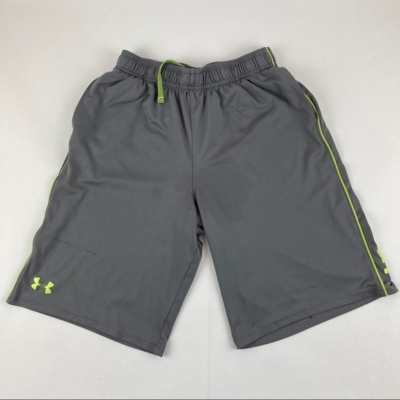 Under Armour Athletic Shorts Boys Youth Large Gray Drawstring - Picture 1 of 9